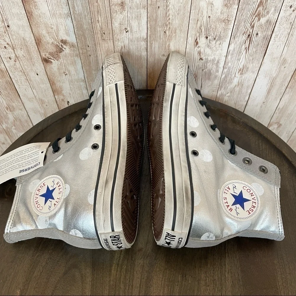 Converse CTAS Hi Metallic Polka Dot Sneaker Size 9.5 Women - Picture 7 of 9